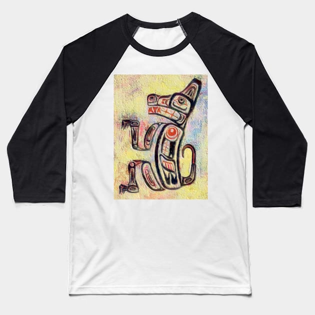 Haida Bird Baseball T-Shirt by designbymario